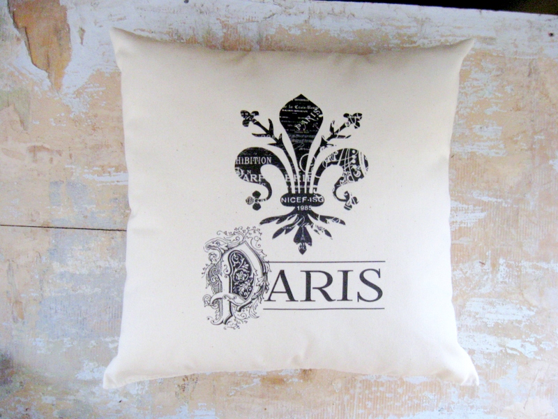 Fleur de Lis Pillow, Paris, French Country Home, Cottage Decor, French Decor