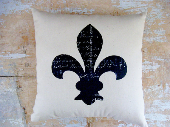 Fleur de Lis Pillow, French , Paris Decor, French Country Home, Cottage Decor