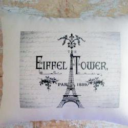 Eiffel Tower Pillow, French Country Home, Cottage Decor, Paris