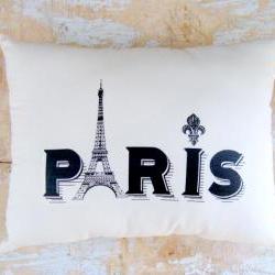 Paris Pillow, Eiffel Tower, French Country Home, Cottage Decor, Paris Decor