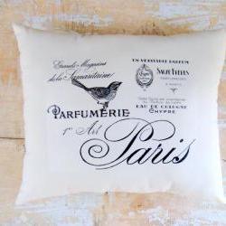 Bird Pillow, French Decor, Paris, French Country Home, Cottage Decor